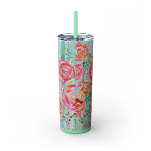 Skinny Tumbler with Straw *Dreaming Blooms*