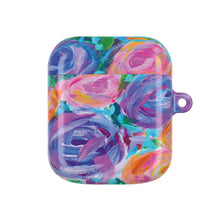 Floral Brushstroke AirPod Case — Colorful Abstract Rose Design