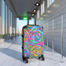 Colorful Abstract Swirl Suitcase — Bright Neon Travel Carry-On