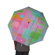 Abstract Pastel Rainfold Umbrella — Foldable Semi-Automatic Travel Umbrella