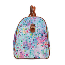Colorblock Water-Resistant Weekender Bag — Abstract Pastel Travel Duffel