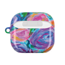 Floral Brushstroke AirPod Case — Colorful Abstract Rose Design