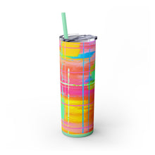 Skinny Tumbler with Straw *Punk Plaid*