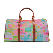 Colorful Geometric Waterproof Travel Bag – Pastel Neon Weekend Duffel