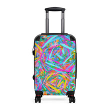 Colorful Abstract Swirl Suitcase — Bright Neon Travel Carry-On