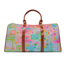 Colorful Geometric Waterproof Travel Bag – Pastel Neon Weekend Duffel