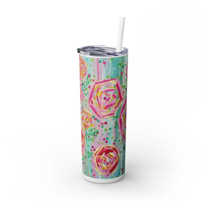 Skinny Tumbler with Straw *Dreaming Blooms*