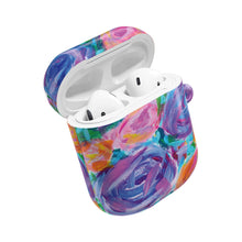Floral Brushstroke AirPod Case — Colorful Abstract Rose Design