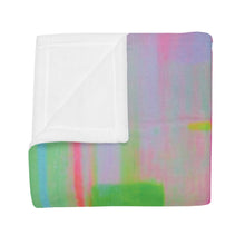 Plush Fleece Blanket — Pastel Abstract Grid Cozy Throw