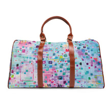 Colorblock Water-Resistant Weekender Bag — Abstract Pastel Travel Duffel