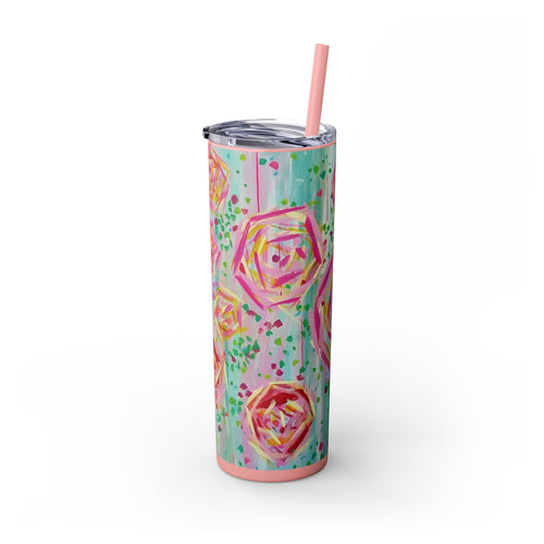 Skinny Tumbler with Straw *Dreaming Blooms*