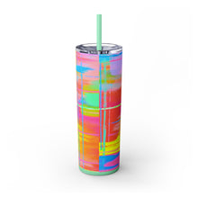 Skinny Tumbler with Straw *Punk Plaid*