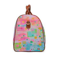 Colorful Geometric Waterproof Travel Bag – Pastel Neon Weekend Duffel