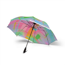 Abstract Pastel Rainfold Umbrella — Foldable Semi-Automatic Travel Umbrella