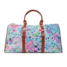 Colorblock Water-Resistant Weekender Bag — Abstract Pastel Travel Duffel