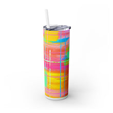 Skinny Tumbler with Straw *Punk Plaid*