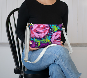 *Night Blooms* Vegan Leather Crossbody Purse